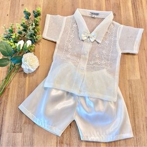 Baby Barong Set Off White